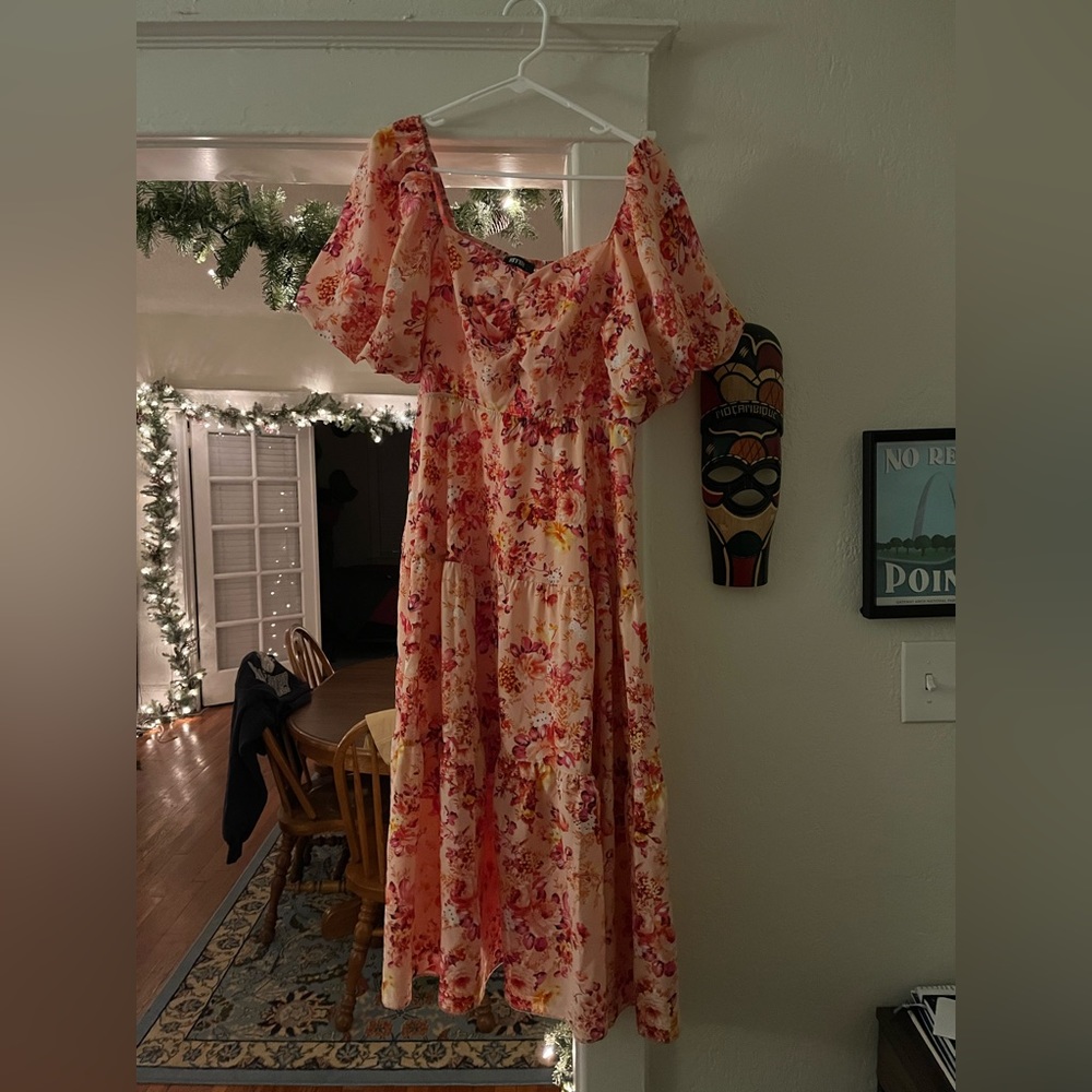 Pink floral king dress